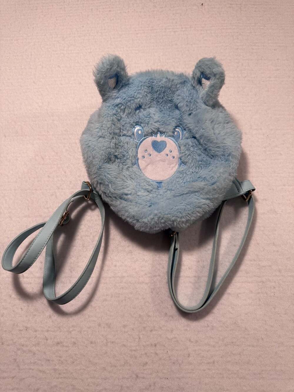Care Bears Grumpy Bear Blue Fuzzy Sherpa Mini Backpack